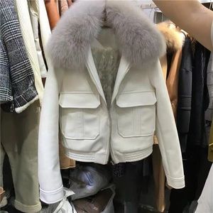 Fashion White Leather Jacket For Girl